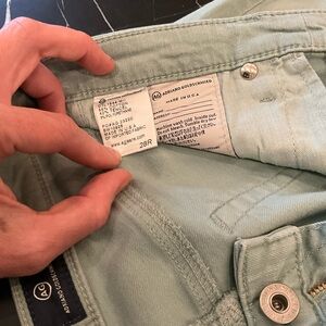 AG Adriano Goldschmied light green jeans, 28